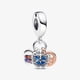 thumbnail image 1 of Charms Pandora bitone Rainbow Heart, Butterfly & Peace Triple Dangle,Blue ButterflySparkling & Quote Double Dangle Charm perlas regalo de joyería Gao Jiahui unisex, 1 of 2