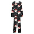 thumbnail image 7 of Hueook Fall Pajamas Women Cute Fall Pajamas for Women Women Christmas Fashionable and Casual Loose Printed Round Neck Button Up Long Sleeved Pants Pajama Set Multicolor XL, 7 of 7