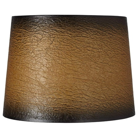 Distressed Faux Paper Medium Lamp Shade 13" Top x 15" Bottom x 11" Slant (Spider) Replacement with Harp - DyGTyX