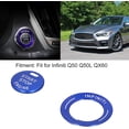 thumbnail image 3 of HUGFEGWE Engine Start Button Cover, 2pcs Engine Start Stop Button Trim Cover Aluminum Alloy Decor Fit for Infiniti Q50 Q50L QX60(Blue) CJB91-46373, 3 of 9