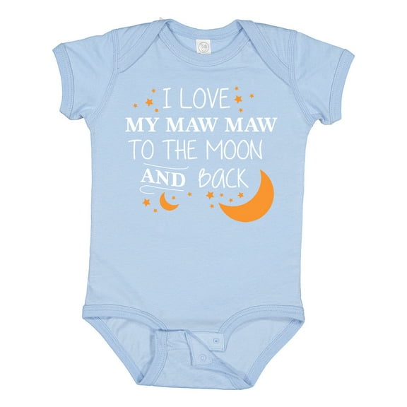 Inktastic I Love My Maw Maw to the Moon and Back Boys or Girls Baby Bodysuit