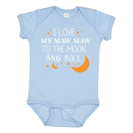 

Inktastic I Love My Maw Maw to the Moon and Back Gift Baby Boy or Baby Girl Bodysuit