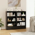 thumbnail image 3 of Topbuy 4-Tier Bookcase w/Storage Drawer Modern Storage Shelf w/3-Tier Open Shelf Freestanding Display Shelf Black, 3 of 10