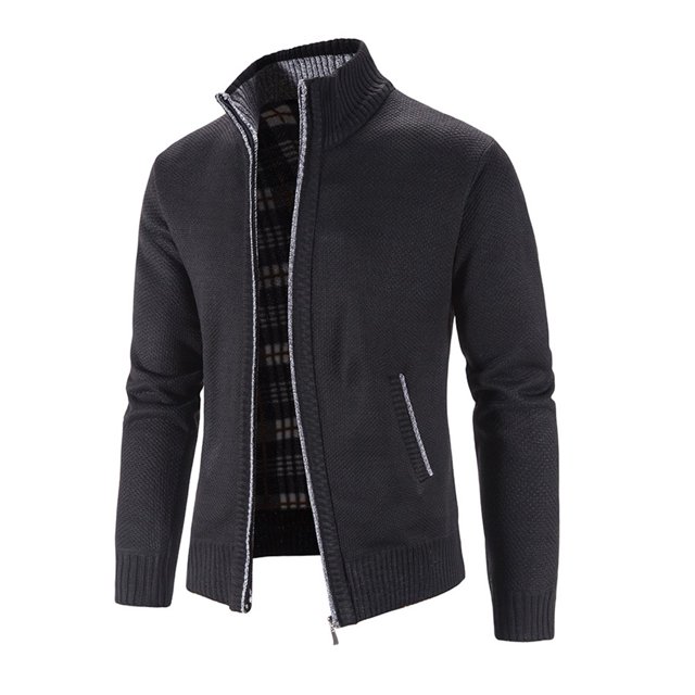 Mens Casual Zip Knitted Jacket Sweater Cardigan Shirt Slim Fit Warm Tops Coat
