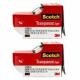 thumbnail image 2 of 4 Rolls Scotch Transparent Tape Clear Cutter Dispenser Desktop Office 3/4 x 1000, 2 of 7