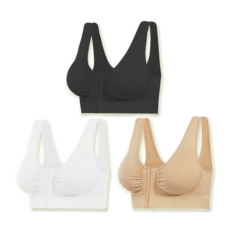 Miracle Bamboo Best Wireless Bra with Support Comfort Design, Front Closure  (40”–42”)- Set of 3