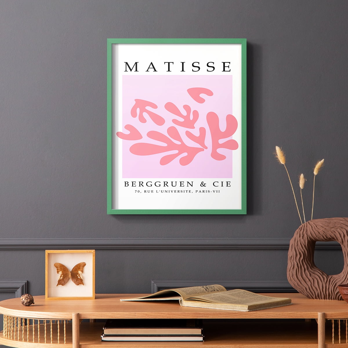Matisse CCCXLII in Green Solid Wood 16 x 20 Framed Print
