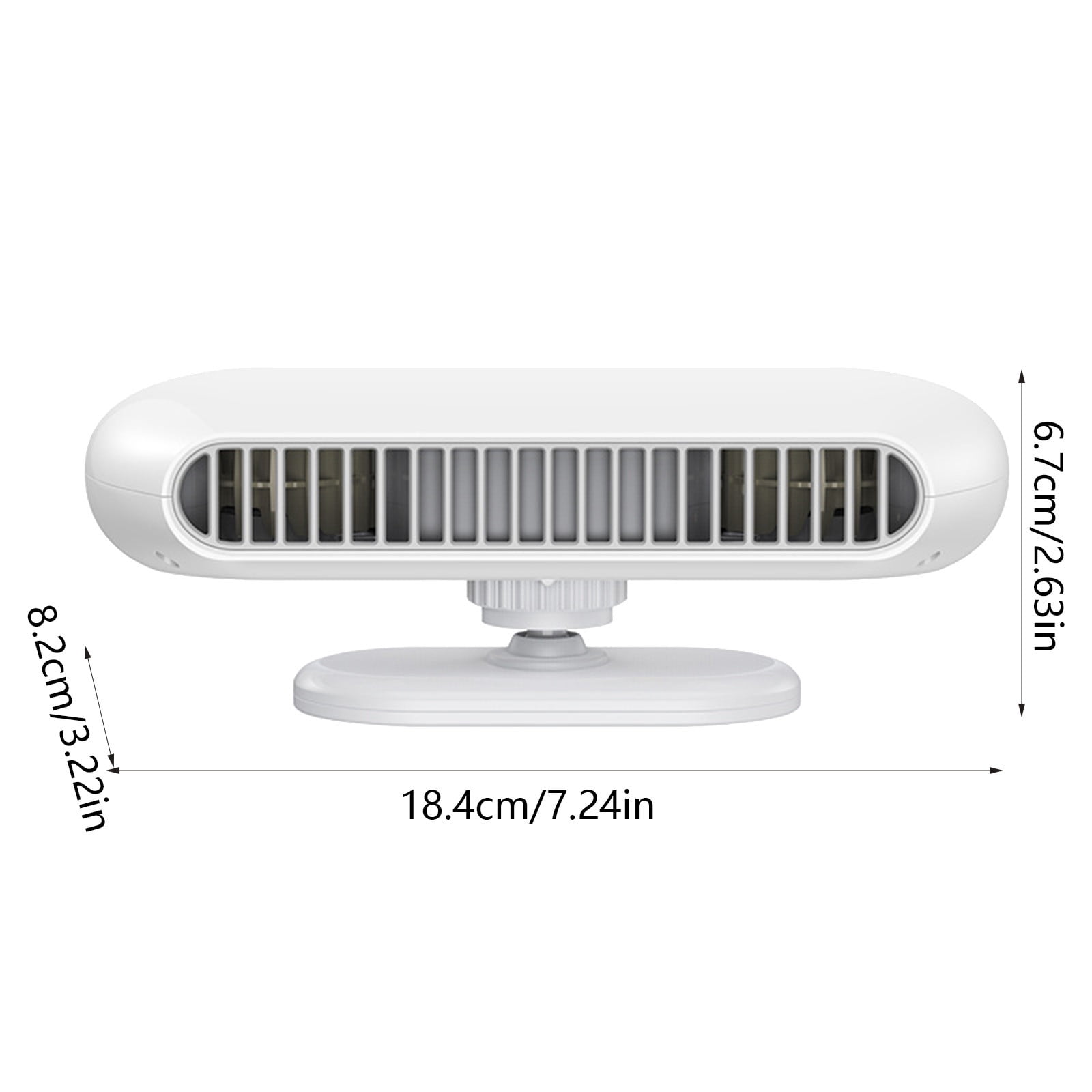 USB Portable Bladeless Car Fan,Car Cooling Fan, 4-Speed Electric Car Fan with Free Angle Adjustment, Rechargeable 2400mAh Lithium Battery, Paste Fixation, Auto Fan for SUV/RV/Vehicles, White