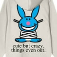 thumbnail image 4 of It's Happy Bunny Be Happy Don't Listen Long Sleeve Sand Adult Hooded Sweatshirt-XL, 4 of 7