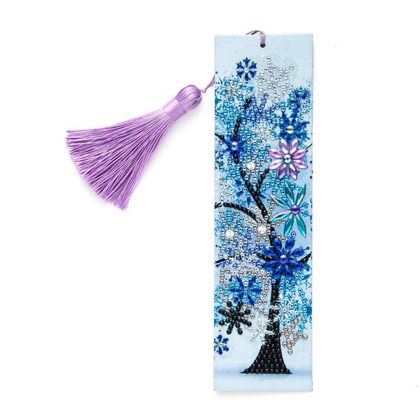 Cuadros Decorativos Kit de marcapáginas de pintura de diamante con forma especial de bricolaje de 4 piezas (Árbol AA276) Likrtyny embutido en tela