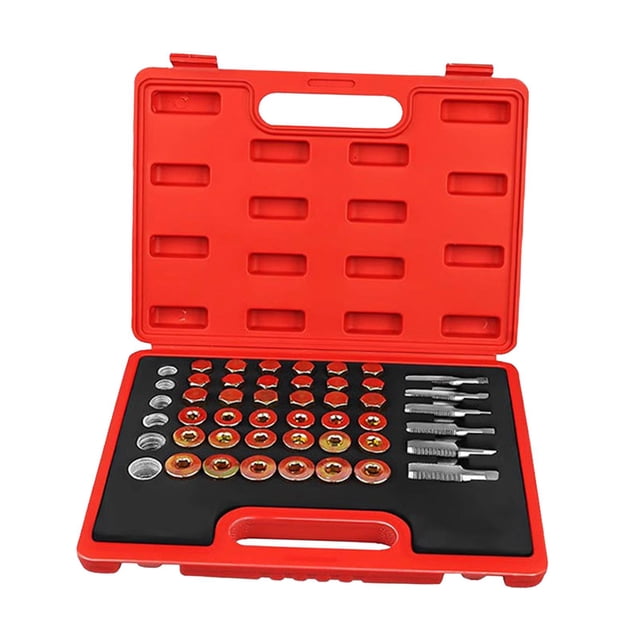 Wisewang Kit de Réparation de Fil d'Huile pour Poêle Kit Lourd Déchargeur Filetage Réparation M22 114 Pcs M13 Poêle Huile