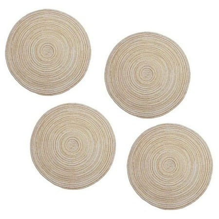 

Round Braided Placemats for Home Wedding 36cm (Coffee Color) 4Pcs