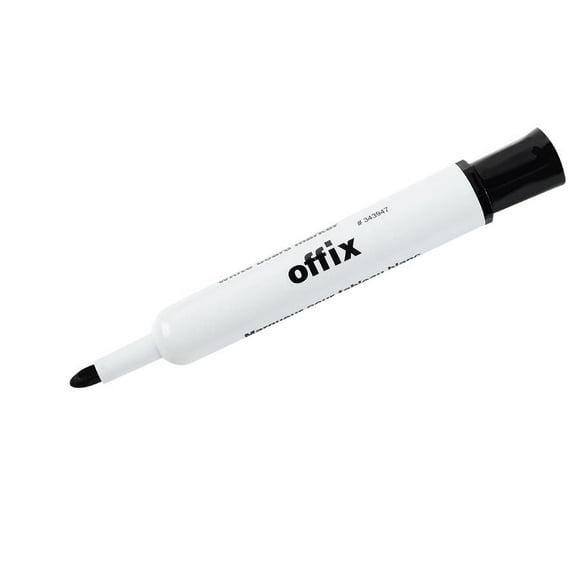 Offix Dry Erase Whiteboard Marker, Bullet Tip, Black, 2 Pack