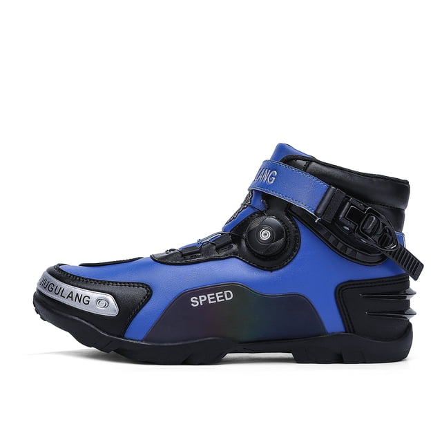 JG Wolves Motorcycle Boots - All-Season Comfort & Adventure - Waterproof Touring & Off-Road Riding Shoes - For Men & Women, Blue,41