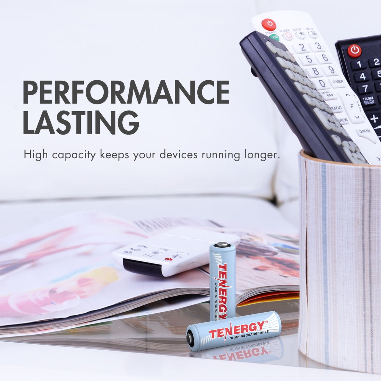 Tenergy AA Rechargeable Batteries, 2500mAh NiMH Rechargeable Battery, 24 Pack