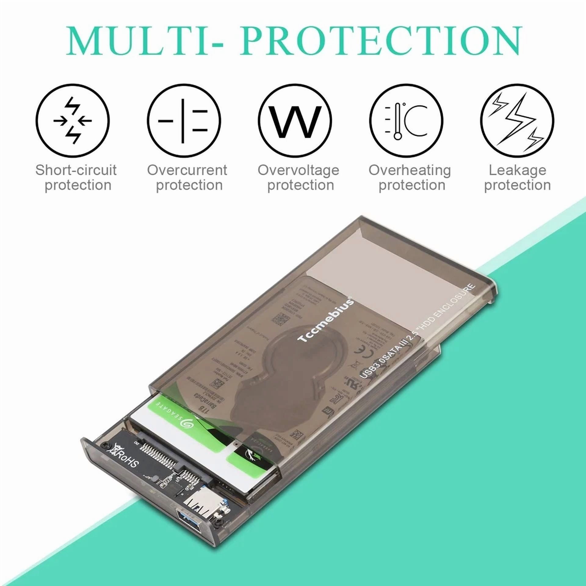 CIRCLE- 2.5'' Hard Drive Enclosure Usb 3.0 To Sata Hdd External Case Housing For 2.5 ...