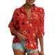 thumbnail image 3 of Sonducket Blusa informal con botones de manga larga y estampado de gasa para mujer Prendas para la parte del cuerpo Rojo XXL, 3 of 6