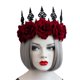 thumbnail image 2 of Corona gótica de rosas rojas para Halloween, diadema de flores para novia, guirnalda para el cabello, tocado de boda, accesorios florales para la cabeza, tocado, 2 of 4