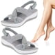 thumbnail image 3 of Sandalias Plataforma Baja Con Cierre Aro Y Bucle para Mujer Viajes Al Aire Libre, 3 of 9