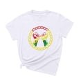 thumbnail image 2 of Itsame Short Sleeved Undershirt Tops for Womens Shirt New Fashionable Printed Relaxed Round Neck T-Shirt Blouses White Size XL, 2 of 3