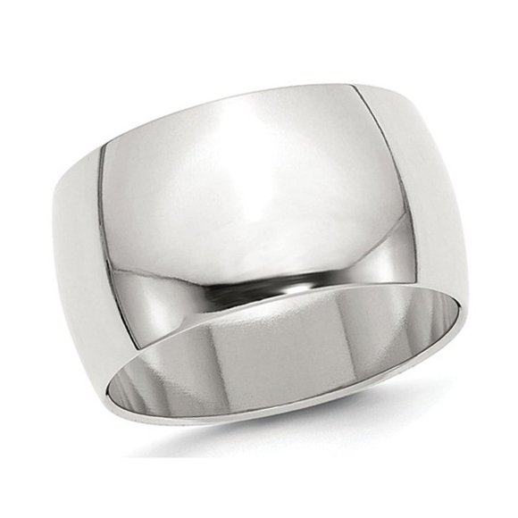 Mens Sterling Silver 12mm Wedding Band Ring