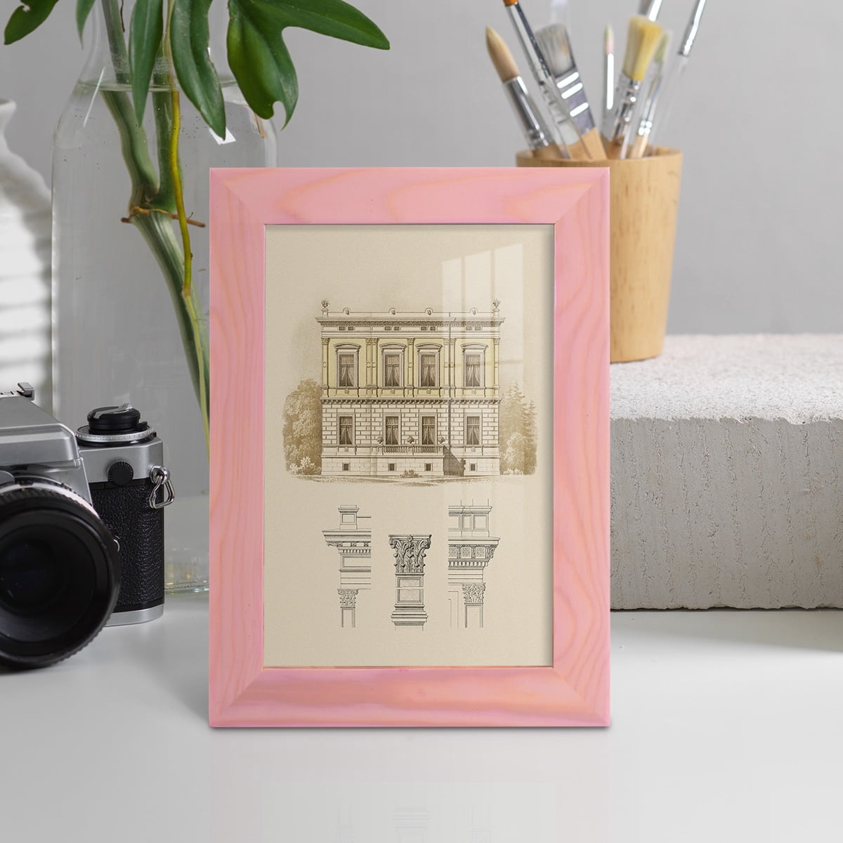 Estate & Plan IV -Framed Print w/glass-Sunset Pink