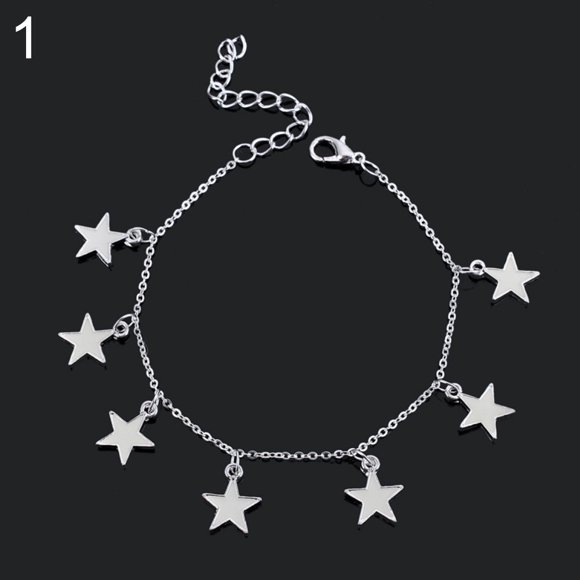 Flmtop Little Star Heart Flower Glow in the Dark Ankle Bracelet Anklet Women's Jewelry
