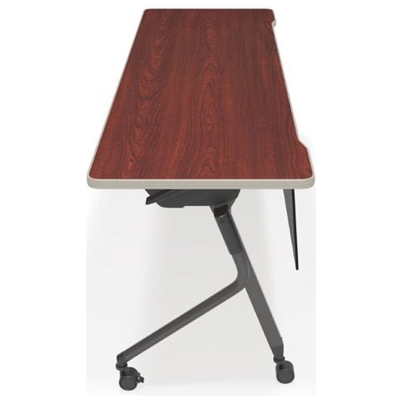 OFM Mesa Privacy Panel Folding Table in Cherry and Black