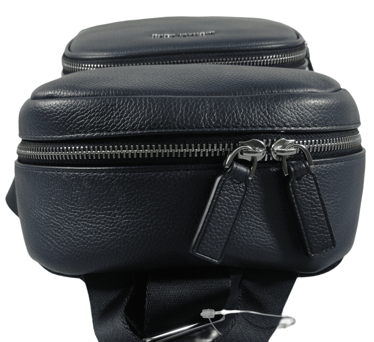 Michael Kors Mens Cooper Medium Pebbled Leather Navy Commuter Slingpack Book Bag