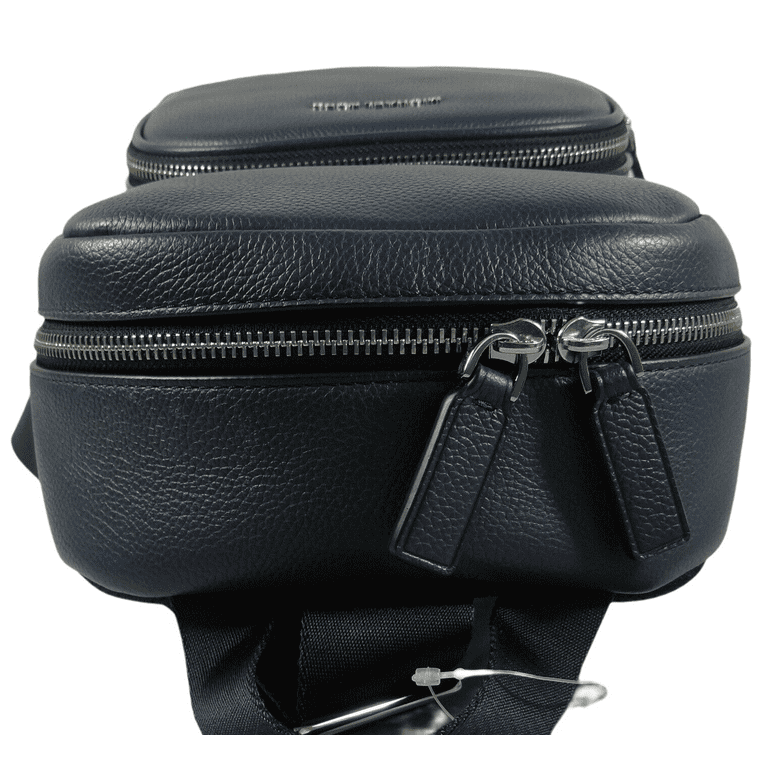 Michael Kors Cooper Commuter Backpack Leather Black Silver