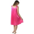 thumbnail image 4 of Venice Women's Silky Looking Nightgown w Sequins & Ribbon Roses 40N Medium Bright Pink, 4 of 5