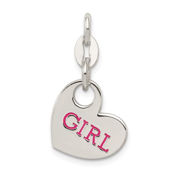 Sterling Silver Polished Enamel Charm