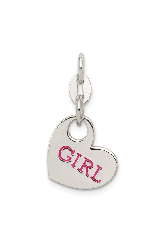 Sterling Silver Polished Enamel Charm