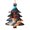 Christmas Tree Shape, variant on Wolf Galaxy Fire Space Wooden Christmas Ornament Angel Shape,Xmas Tree Hanging Decoration 6 PCS