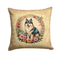 thumbnail image 2 of Finnish Lapphund and Flowers Fabric Decorative Pillow 14 in x 14 in, 2 of 2