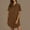 Coffee, variant on Women's Summer Casual T-shirt Dresses Short Sleeve Boho Beach Dress Summer Button Up Shir Cotton and Linen Mini Dress Shirt Dress