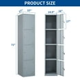 thumbnail image 2 of STANI Metal Locker Steel Storage Cabinet with 4 Doors for Office School Gym Metal Storage Locker Cabinets for Employees Students Steel Locker, 2 of 5