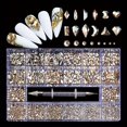 thumbnail image 1 of SNNROO Manicure 21 Grid Aurora Rhinestone Ornament Set Manicure Flat Bottom Drill Irregular Shape Drill Nail Decoration, 1 of 6