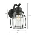 thumbnail image 4 of Lighting CHARLOTTE Industrial 1 Light Textured Black Outdoor Wall Sconce 11" Tall, 4 of 4