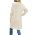 thumbnail image 4 of Inevnen Womens Long Sleeve Cable Knit Long Cardigan Open Front Button Sweater Outerwear, 4 of 5