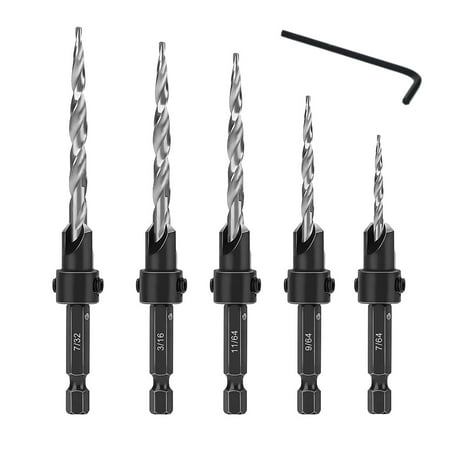 

HSS Countersink Drill Bit Set Adjustable 1/4inch Hex Shank Counter Sink Drill