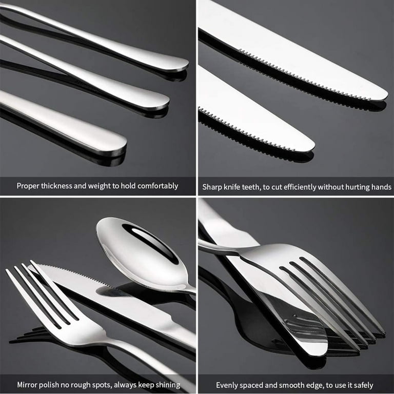 20 Piece Silverware Flatware Set Stainless Steel Utensils Cutlery Set -  Service for 4 - Dishwasher Safe - On Sale - Bed Bath & Beyond - 32876114