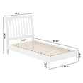 thumbnail image 5 of AFI Orleans Twin Solid Wood Low Profile Sleigh Platform Bed, White, 5 of 13