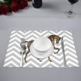 thumbnail image 2 of MKHERT Horse and Rainbow in Gray and White Chevron Placemats Table Mats for Dining Room Kitchen Table Decoration 12x18 inch,Set of 6, 2 of 4