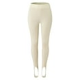 thumbnail image 5 of MIASHUI Women Solid Color High Waist Ribbed Tight Footed Yoga Pants For&nbsp;Comfy&nbsp;Workout Beige,M, 5 of 8