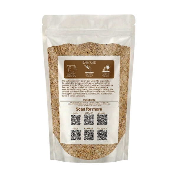 Old Cobblers Farm™ Wicked Tuff Turf Sandy Soil Lawn Mix – Deep Root Grass Seed Blend for Fast Establishment, Dry Soil Performance & Strong Coverage (5 lbs | 10 lbs | 15 lbs | 20 lbs) (20lbs)