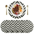 thumbnail image 5 of Ryvnso Black and White Lines Round Plate Mats Dining Table Placemat Set of 4 for Holiday Decoration, 5 of 7