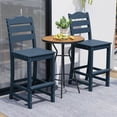 thumbnail image 2 of Demifill 30 Inches Counter Height HDPE Bar Stool, Bar Stool with Backrest and Footrest for Outdoor as Garden, Backyard, Porch, Navy, 2 of 12