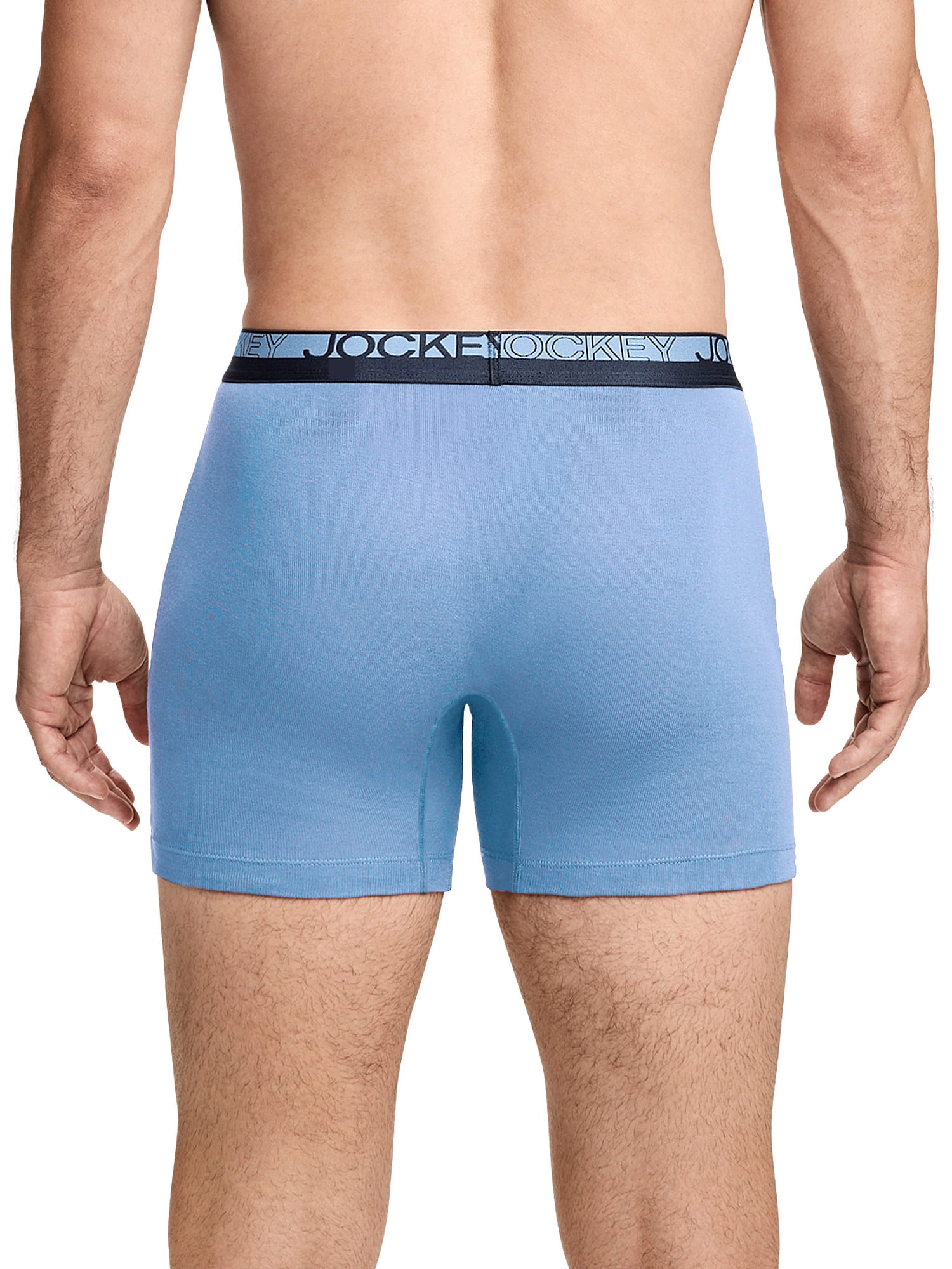 Jockey Essentials Durable 100% Cotton 6" Boxer Brief - 4 Pack
