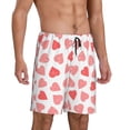 thumbnail image 2 of Rateoe Pink Hearts1 Print Men's Lounge Shorts – Soft & Breathable Pajama Bottoms with Pockets, Elastic Waistband, Lightweight Sleepwear for Nightwear & Loungewear-XX-Large, 2 of 6